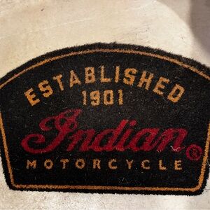 Indian Motorcycle Black and Red Door Mat